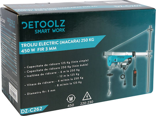Detoolz Palan electric pentru o Încărcătură cu Greutate de până la 250kg
