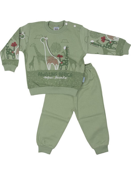 Papillon Kids Kinder Schlafanzug Winterlich Khaki
