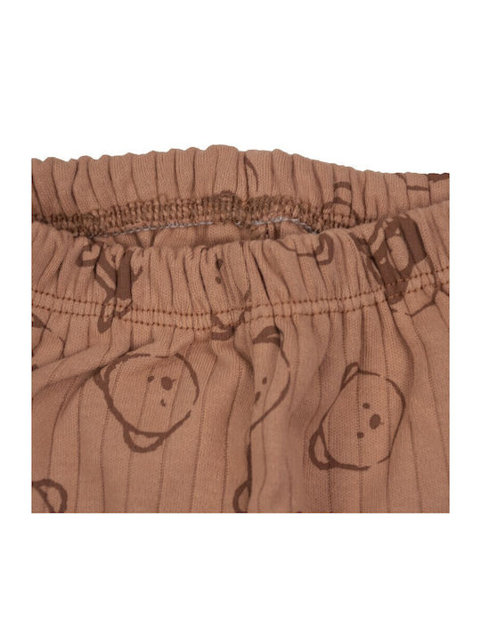 Papillon Kids Παιδική Πιτζάμα Χειμωνιάτικη Καφέ