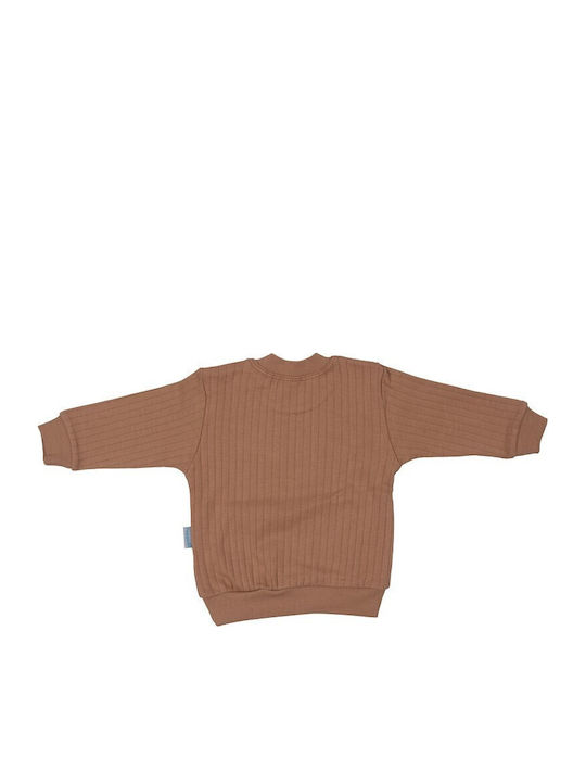 Papillon Kids Παιδική Πιτζάμα Χειμωνιάτικη Καφέ