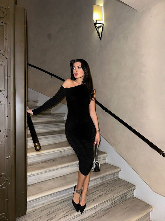 Midi Abendkleid Schwarz