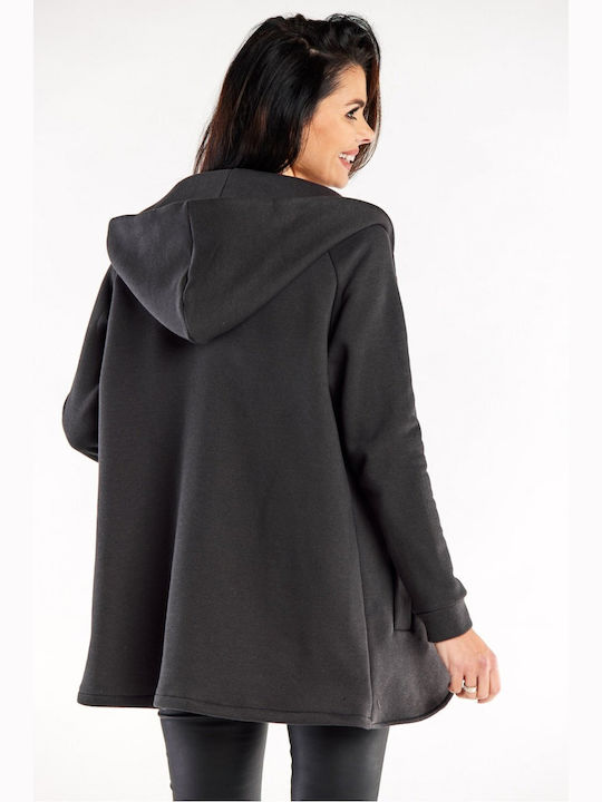 Infinite You Women's Long Hooded Cardigan Gray