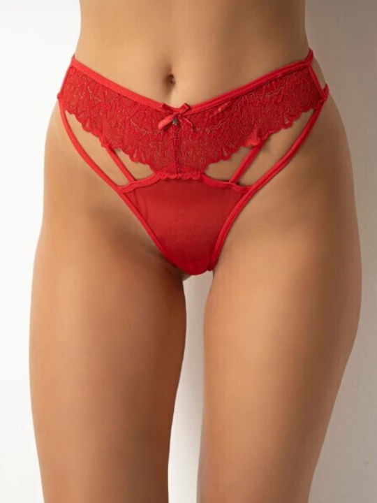Γυναικεία Brazil 2Pack με Δαντέλα Κόκκινο