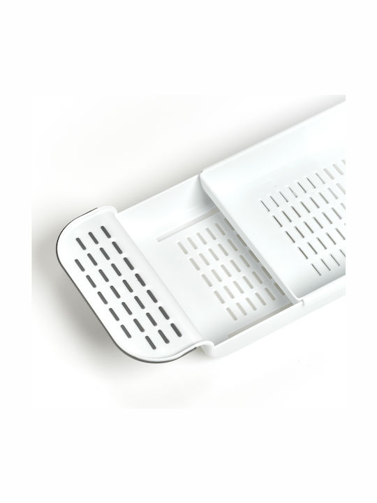 Zeller Montat pe perete Raft Baie Plastic 78.4x17.3x6.5cm Albă
