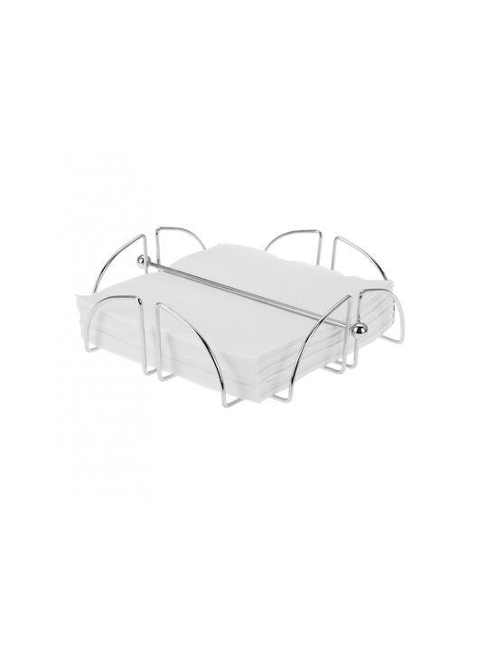 Excellent Houseware Χαρτοπετσετοθήκη Μεταλλική Ασημί 19x19x6cm