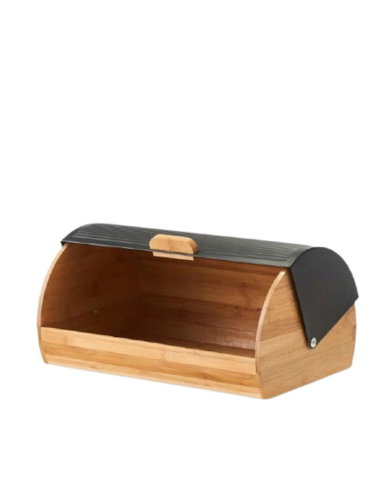 Zeller Bread Box with Lid made of Bamboo Black 39x27x19cm