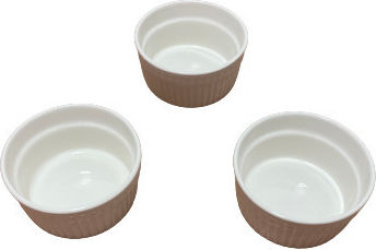 Excellent Houseware Servierschüssel Rund aus Porzellan Weiß mit Durchmesser 10cm 3Stück