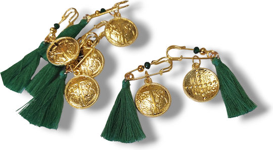 The Art of Beading Christening Charm with Metal Green Safety Pin 20 Pieces