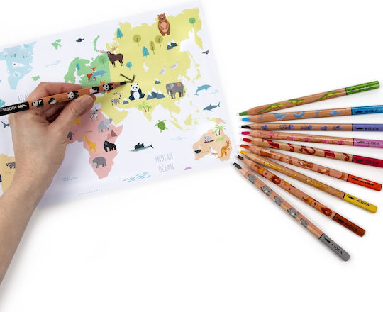 Jumbo safari triangular crayons 10 colors Kidea