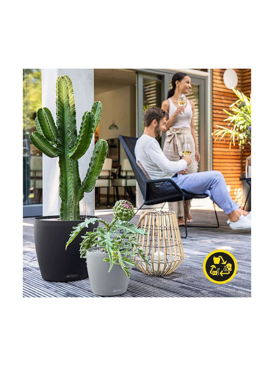 Lechuza Classico Eco Αυτοποτιζόμενη Γλάστρα Πλαστική Grey 42x42x39.5εκ.