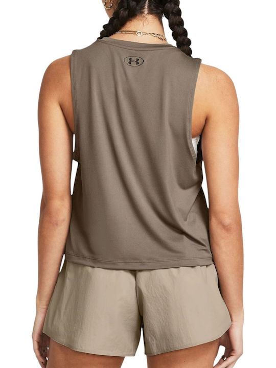 Under Armour Women's Athletic Crop Top Sleeveless Brown