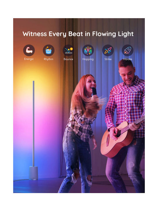 Govee LED Floor Lamp H140xW13.7cm. with RGBW Light White