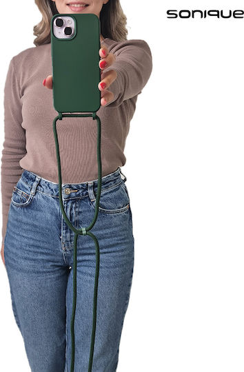Sonique Umschlag Rückseite Silikon 0.5mm mit Band Grün (Redmi Note 13 5G -> Redmi Note 13 5G)