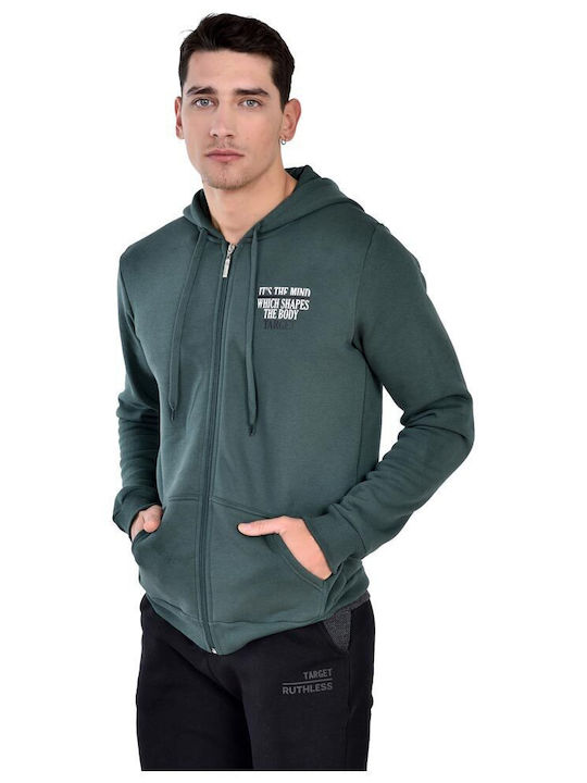 Target Herren Sweatshirt Jacke mit Kapuze und Taschen Grün