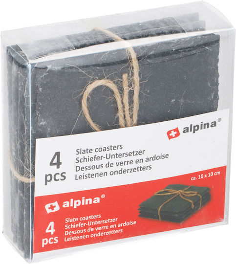 Alpina Rund Untersetzer Stein Gray 4Stück