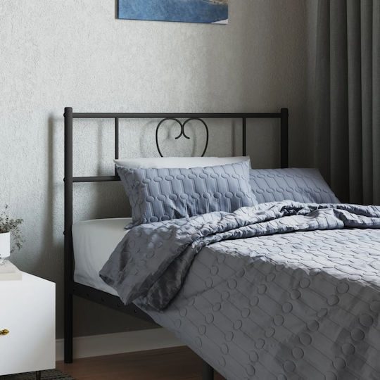 vidaXL Metal Bed Headboard Black 95x90cm