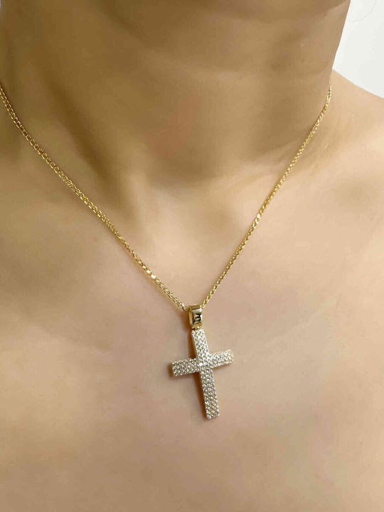 Cruci de Aur pentru Femei 14K cu Lanț EM-0007