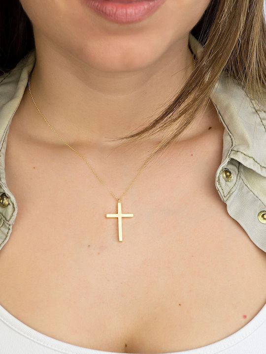 Kiriakos Gofas Women's Gold Cross 18K Double Sided with Chain