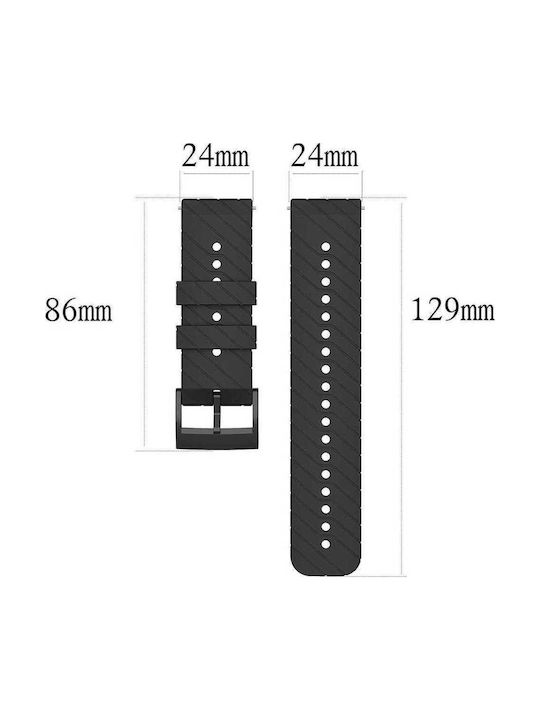 Schnellwechsel-Silikonarmband in Schwarz 24mm 8847N24A - OEM