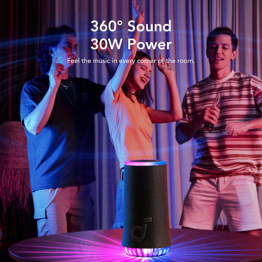 Anker SoundCore Glow Waterproof Bluetooth Speaker 30W with Battery Life up to 18 hours Black