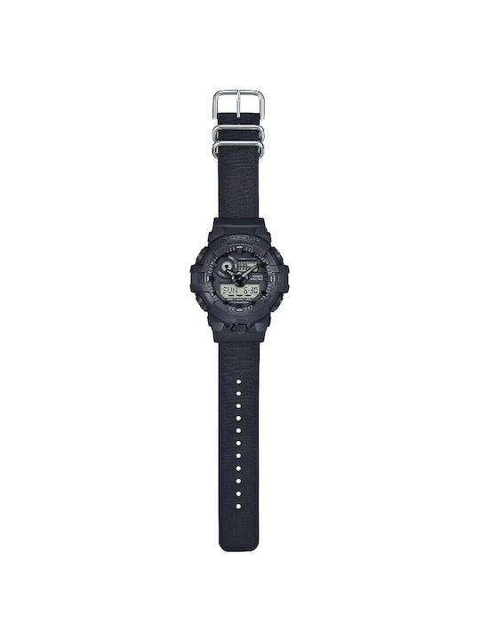 Casio Analog/Digital Uhr Chronograph Batterie mit Schwarz Kautschukarmband
