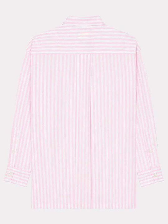 Mânecă lungă Femei Cămașă Pink Cu dungi