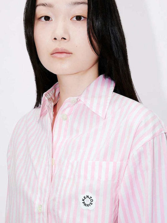 Kenzo Women's Striped Long Sleeve Shirt Pink