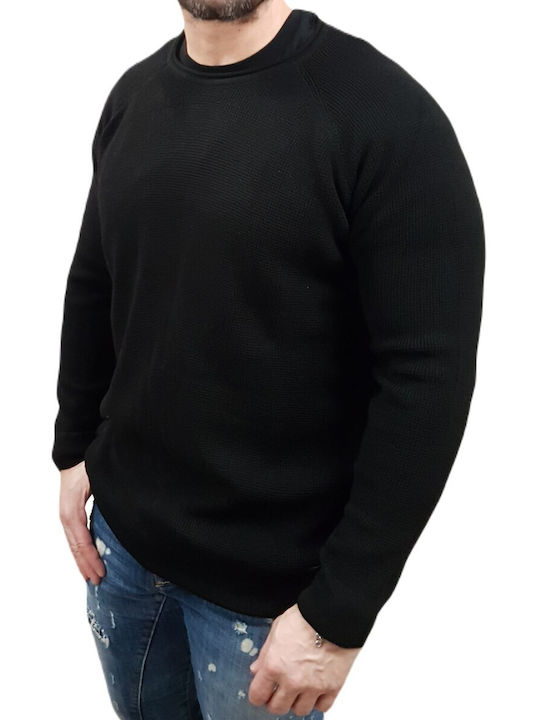 Vittorio Artist Herren Langarm-Pullover Schwarz