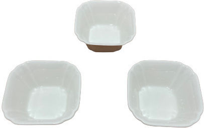 Excellent Houseware Salatieră din Porțelan Albă 9.5x9.5x4.5cm 3buc