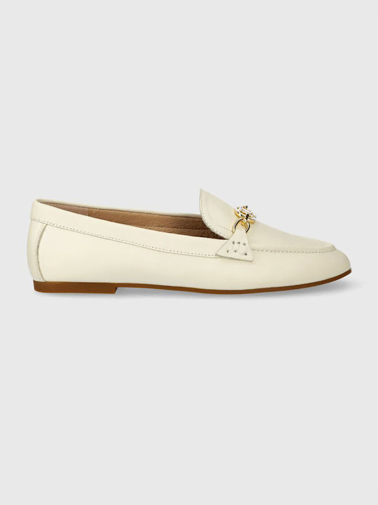 Ralph Lauren Leather Women's Moccasins in Beige Color