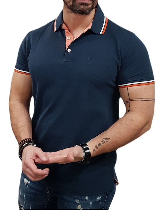 Marcus Herren Shirt Kurzarm Polo Marineblau