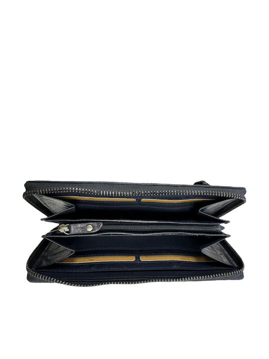 Leather Women's Wallet Classic Blue