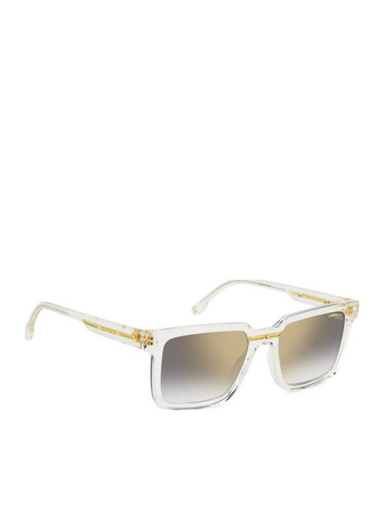 Carrera Unisex Sunglasses With Transparent Horn-Rimmed Frame And Grey Gradient Lens 02/S 900/FQ
