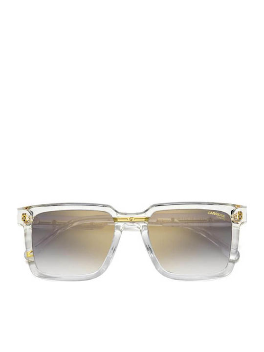 Carrera Unisex Sunglasses With Transparent Horn-Rimmed Frame And Grey Gradient Lens 02/S 900/FQ