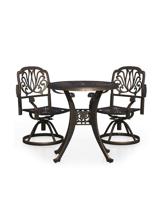 Set Outdoor Dining Bronze 3pcs