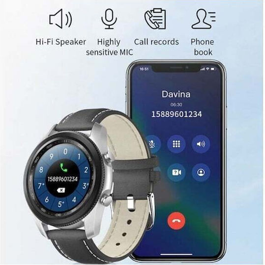 Z57 Aluminium Smartwatch με Παλμογράφο (Brown/Silver)
