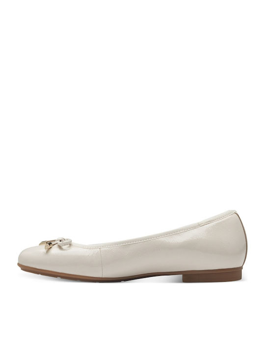 Leather Ballerinas Beige