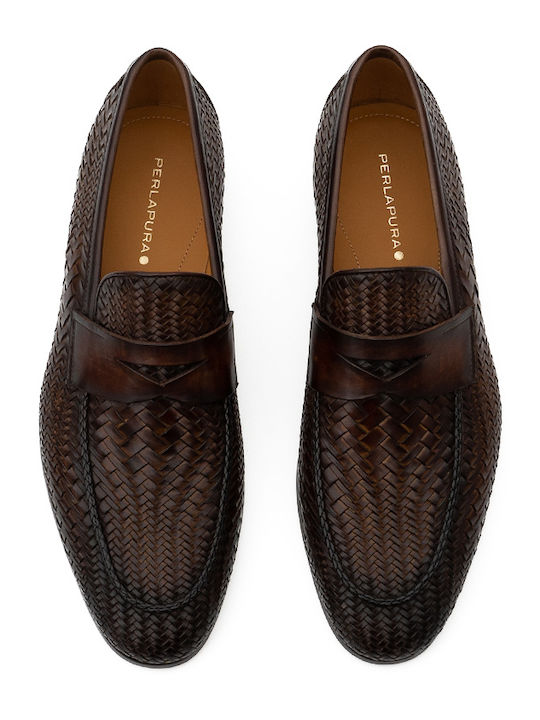 Leder Herren Mokassins in Tabac Braun Farbe
