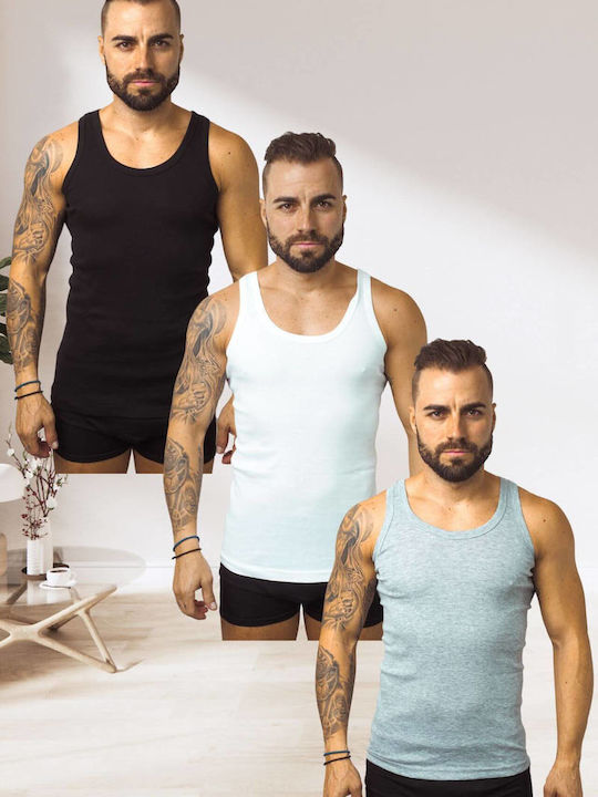 Ανδρικές Φανέλες Αμάνικες Πολυχρωμο 3Pack