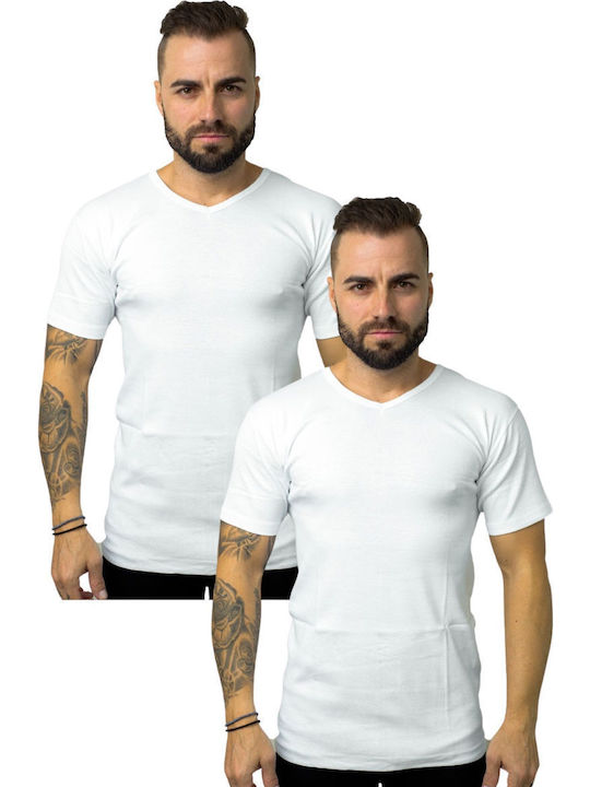 Men's Undershirts Short-sleeved White 2Pack