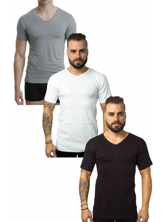 Tricouri De Corp Pentru Bărbați Mâneca Scurta Multicolor 3Pack