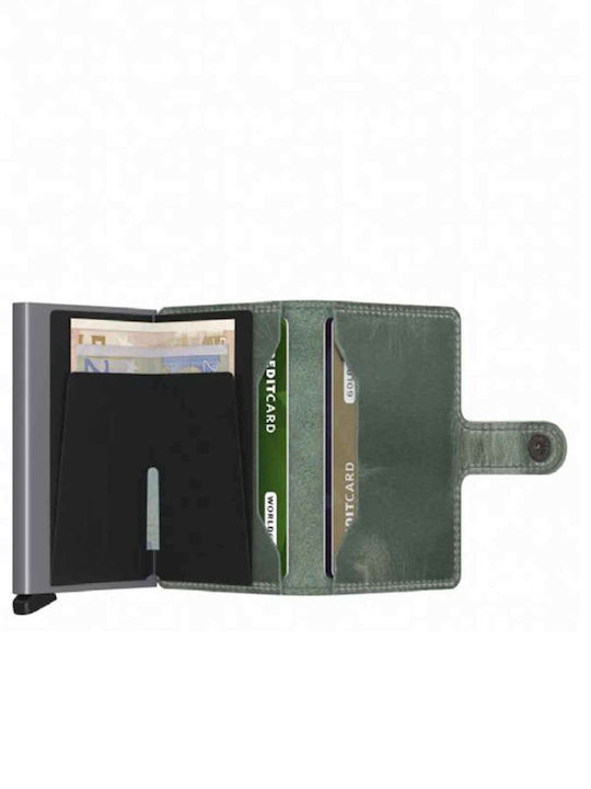 Miniwallet Vintage Ανδρικό Πορτοφόλι Καρτών με RFID Πράσινο