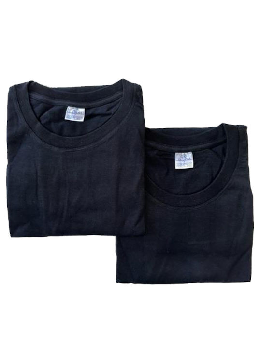 La Dima Men's Undershirts Short-sleeved BLACK 2Pack