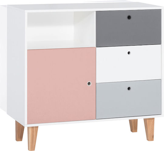 Детска Скринове Бяла с 3 Чекмеджета 103x55x96.5см