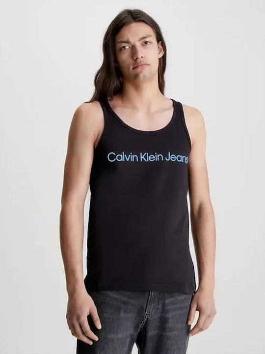 Calvin Klein Institutional Logo Γυναικεία Καλοκαιρινή Μπλούζα Αμάνικη Μαύρη