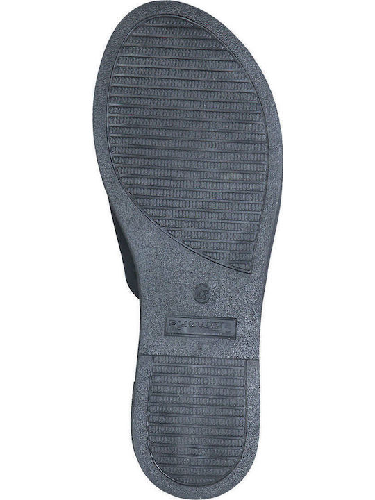 Leather Women's Flat Sandals in Black Color