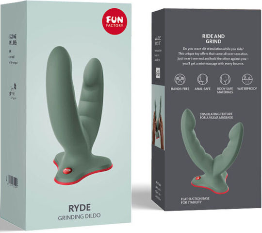 Fun Factory Διπλό Dildo με Βεντούζα Πράσινο 12.3cm