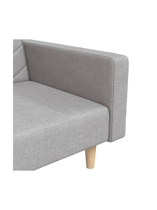 Canapea Cu Două Locuri Pat Gri Deschis Cu Perne Decorative 220x100x69cm