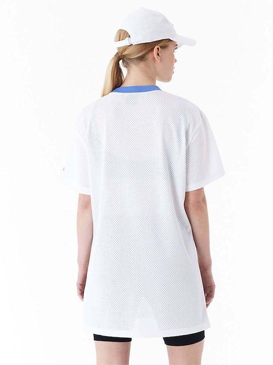 New Era Damen Sommerliche Bluse Kurzärmelig Weiß
