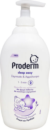 Proderm 2 in 1 Shampoo & Shower Gel with Chamomile & Lavender 400ml with Pump